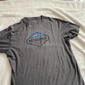 Mens Gray Patagonia Logo T-shirt XL